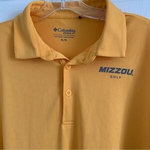 Columbia Golf Mizzou Men's Gold Polo Shirt Short Sleeve  XL